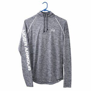Mens Large Hoodie Under Armour Loose Fit Gray Long Sleeve Pullover